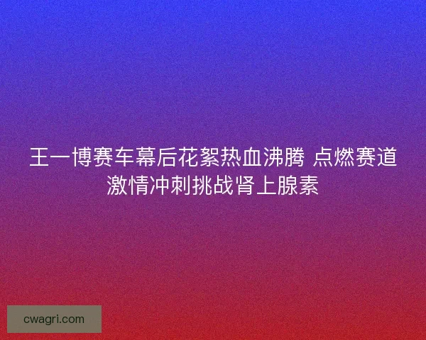 王一博赛车幕后花絮热血沸腾 点燃赛道激情冲刺挑战肾上腺素