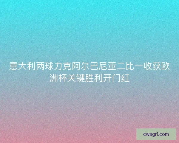 意大利两球力克阿尔巴尼亚二比一收获欧洲杯关键胜利开门红 意大利两球力克阿尔巴尼亚二比一收获欧洲杯关键胜利开门红