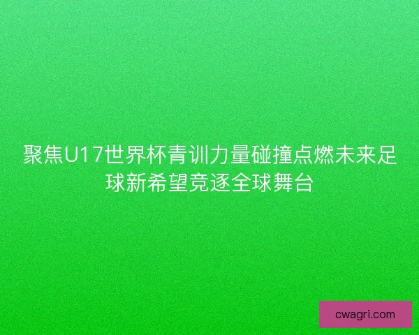 聚焦U17世界杯青训力量碰撞点燃未来足球新希望竞逐全球舞台 聚焦U17世界杯青训力量碰撞点燃未来足球新希望竞逐全球舞台