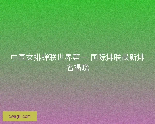 中国女排蝉联世界第一 国际排联最新排名揭晓