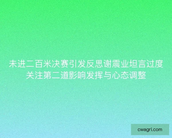 未进二百米决赛引发反思谢震业坦言过度关注第二道影响发挥与心态调整