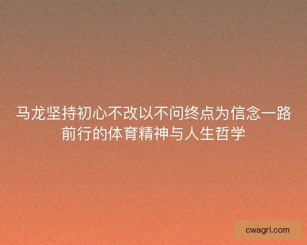 马龙坚持初心不改以不问终点为信念一路前行的体育精神与人生哲学